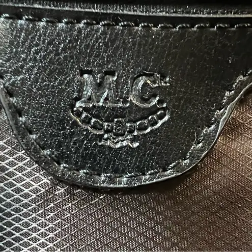 Vintage MC Woven Faux Leather Baguette Shoulder Bag 13.5x6.5 Y2K Fall Fashion Black