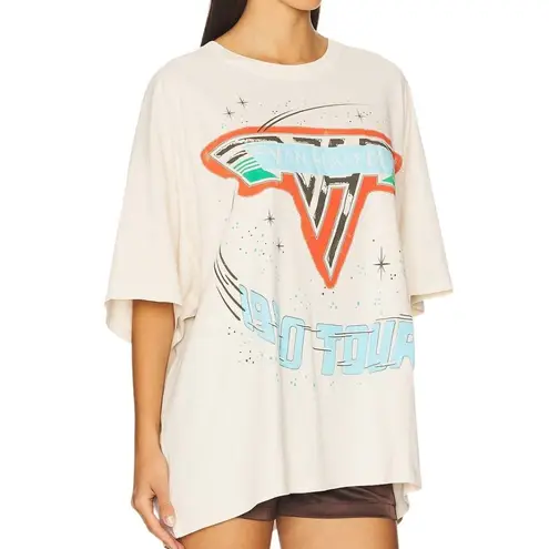 Daydreamer Van Halen 1980 Tour One Size Tee in Dirty White Womens Tshirt Top