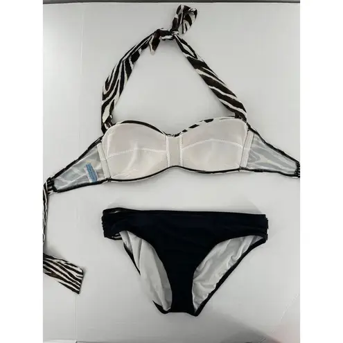 Antonio Melani  Swim Bikini Size L Animal Print Halter Rhinestone Sexy Vacation​​