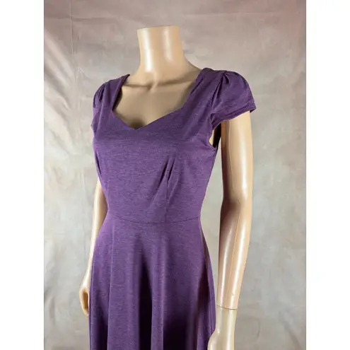 GILLI Cap Sleeve Purple Knit Mini Dress SMALL