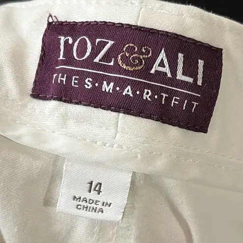 Roz & Ali White Smart Fit Straight Leg Pants 14