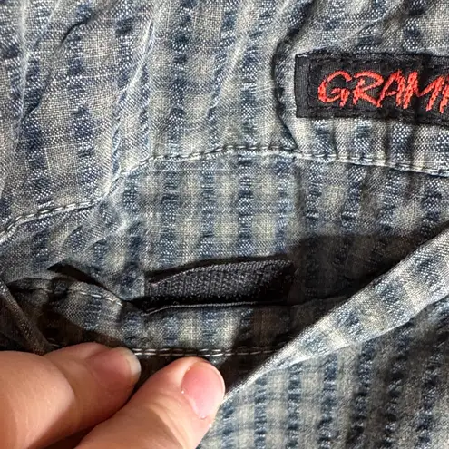 Gramicci O.G. DOBBY JAM PANT Women's Blue Checkered Pajama Pants Size Large