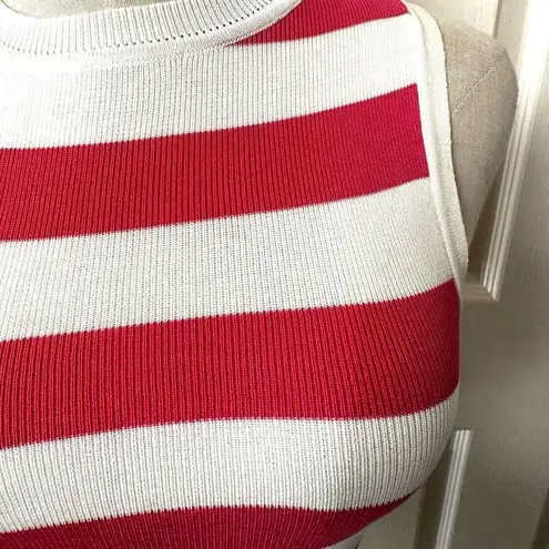 Micas pink and white striped cropped sleeveless top size small
