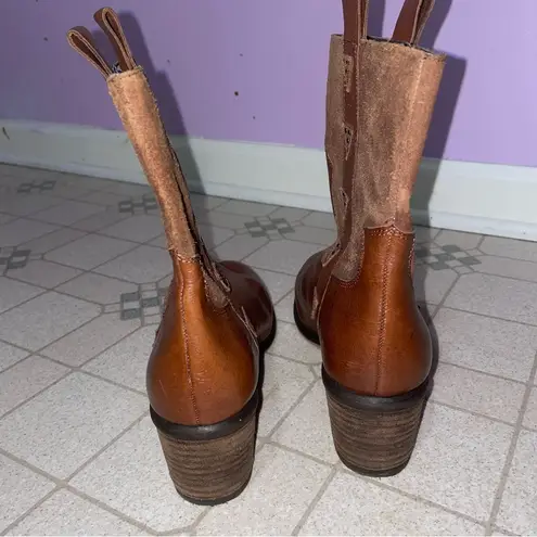 Donald Pliner Daze Western Ankle Boot Women Size 10M Country Boho Cowgirl Preppy Brown