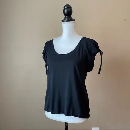 Hugo Boss  | Black Drawstring Sleeve Tee Sz S