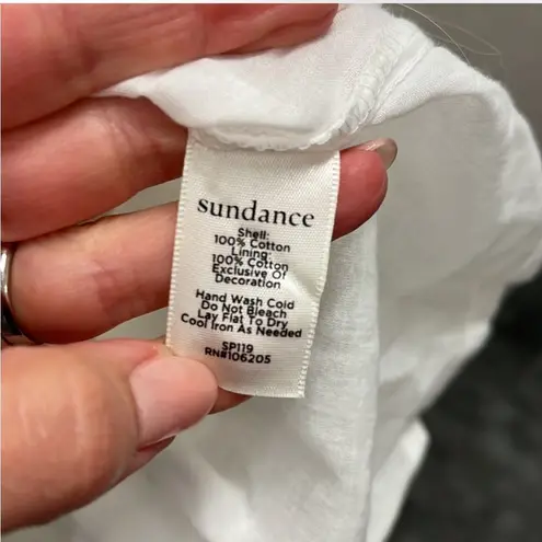 Sundance White Aleta Embroidered Mini Shift Dress Small