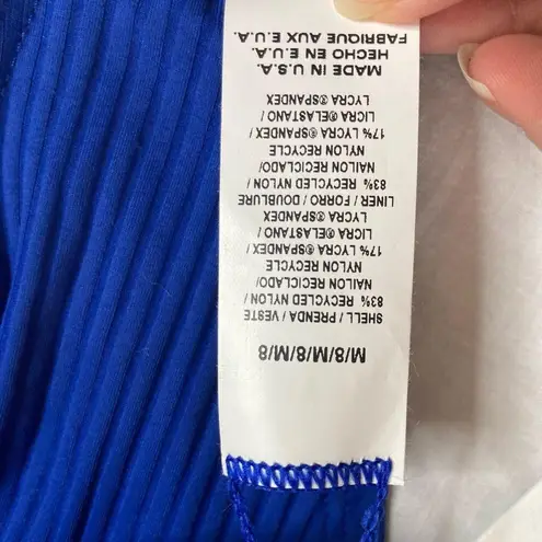 Vitamin A NWT Variegated Saphhire Blue Ecorib Bikini Size Medium (8)