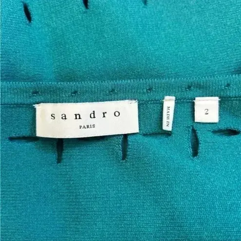 Sandro  paris sparks knit crop top in blue blue turquoise in size 2