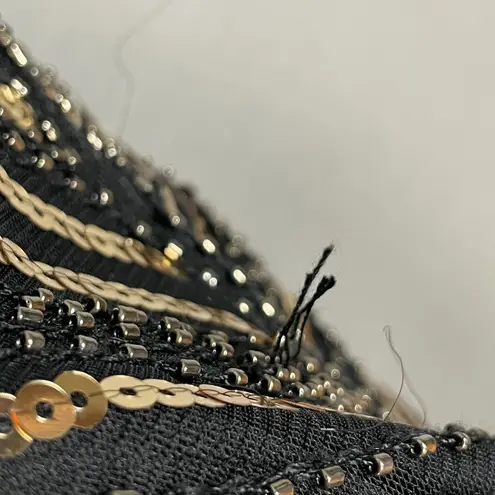 Fundaisy Flapper Dress NYE Beads Sequins Fringe Sz 2XL Great Gatsby 1920s Party Black