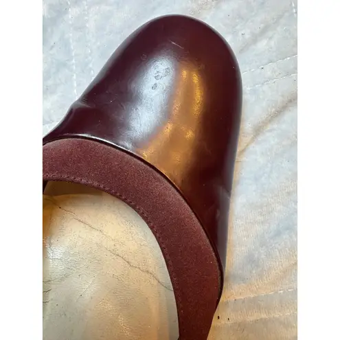 AK Anne Klein Burgundy Leather Ankle Strap Heel Pumps Shoes Women's Size 9M Red