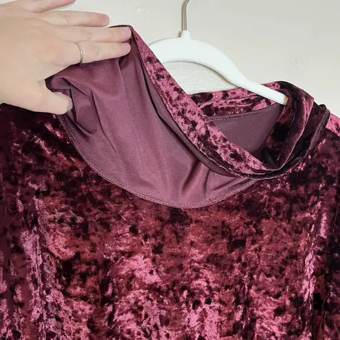 Women Top 1x Burgundy Red Crushed Velvet Dark Romantic Whimsigoth Christmas Goth Size XL