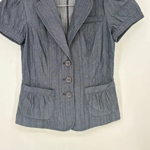 Dazz Blazer Jacket Blouse Women's Size Small Blue Y2k