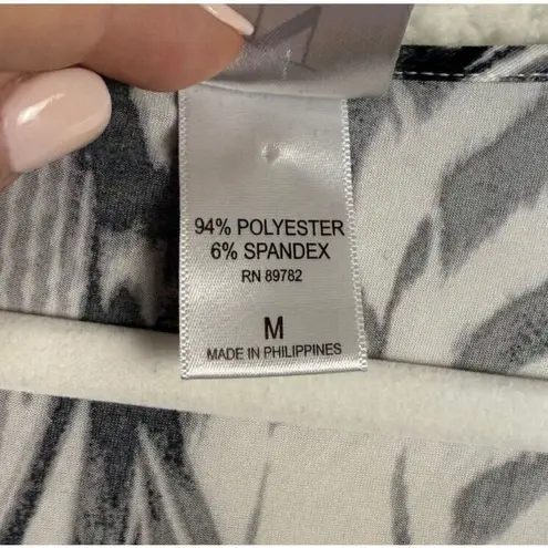 Natori Komono Black and White Midi Dress Slip On Size Medium