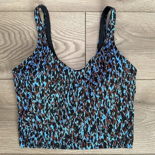 Lululemon  Align Crop Tank Top Leopard Camo Blue Nile Multi Size 6