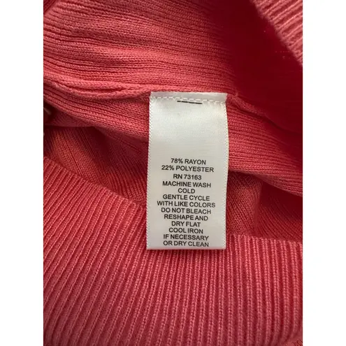 Cable & Gauge Sleeveless Ribbed Knit Sweater Coral Women's Large Rayon/Poly NEW