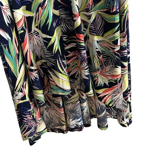 Rafaella Women's XL Blue Tropical Print Sleeveless Maxi Dress Casual