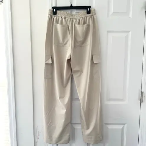 Lou & Grey Beige Wanderweave Cargo Style Straight Wide Leg Pants New Medium