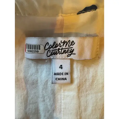 Color Me Courtney Dress Women 4 White Dipping Dot Polka Dot Minnie Midi Boho