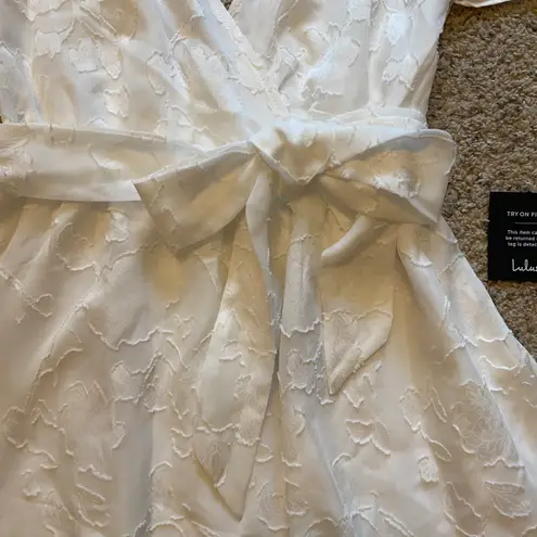 Lulus ‼️ Flutter Forever White Burnout Jacquard Flutter Sleeve Mini Dress‼️ - Image 6