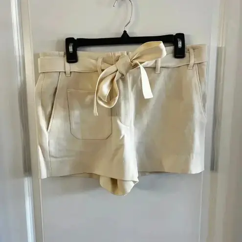 Helmut Lang 79  Waist Tie Shorts Size 4 Color Cream