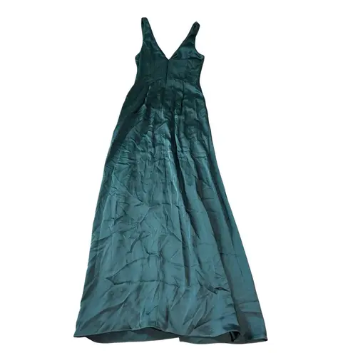After Six NWT After Regular Length Evergreen Dress Satin Faux Wrap Gown