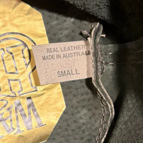 WALKABOUT Overlander Aussie Suede Leather Traditional Style Hat Australia Sz S💛 Green