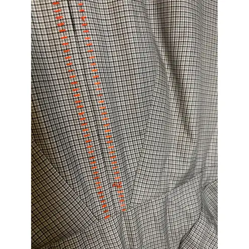 Roland Mouret Dalia Wool and Silk Midi Dress Black White Check Size 8