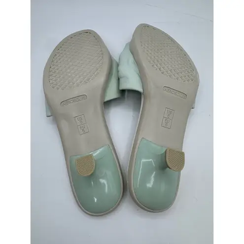 Aerosoles Y2K Vintage Microphone Light Green Bow Kitten Heel Slides Size 8 NIB