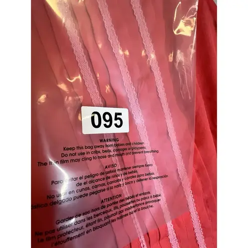 ECI New York Women's Red Semi SheerChiffon Sleeveless V-Neck Pleated Blouse XS