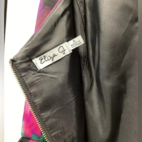 Eliza J Fit & Flare taffeta watercolor dress. Size 8