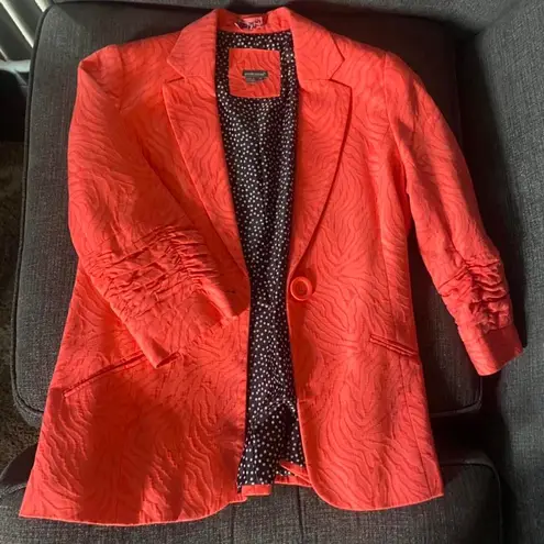Anthracite vintage retro peach textured zebra bright blazer Orange Size L