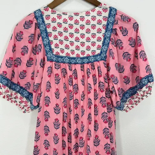 Old Navy  Pink‎ Floral Print Mini Dress Womens Small Square Neckline Boho Chic