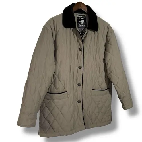 Bromley Sport Jacket MP Quilted Thermolite Light Puffer Velvet Trim Chore Coat Size undefined