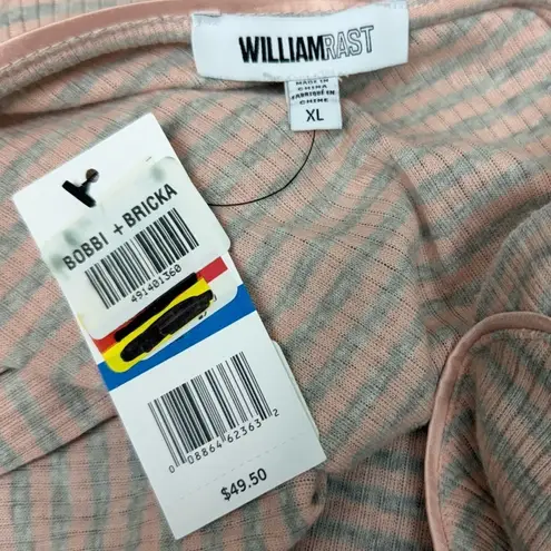 William Rast Women's Noa Drawstring Ruching Detail Knit Long Sleeve Top Size XL