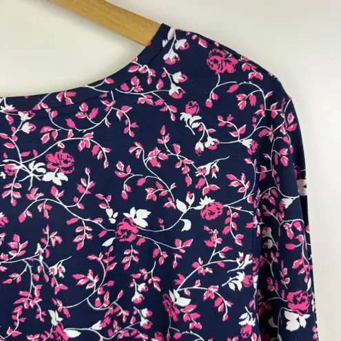 Woman Within Floral Tunic Top Size 22/24 Stretch Comfort Modest Feminine Cotton