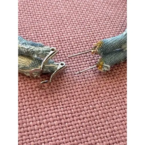 8 Other Reasons Hoop Earrings in Silver Denim One Size Womens Jean Jewelry