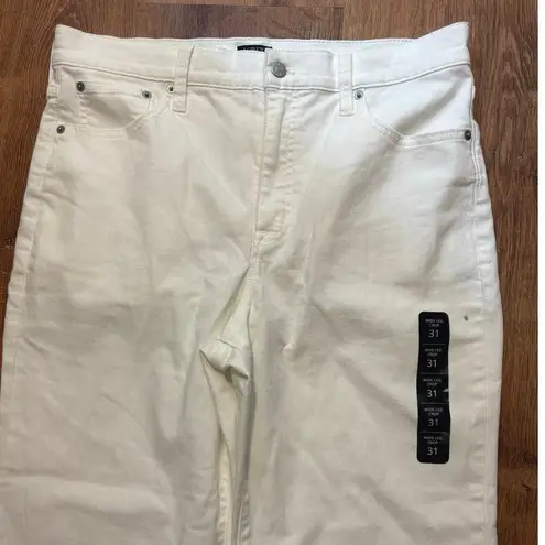 NWT J.Crew Wide Leg Crop Jean In All Day Stretch White Size 31