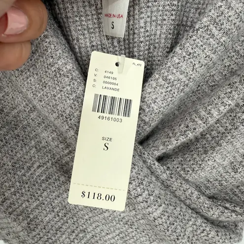 AMADI Wrap Knit Midi Dress Taupe Long Sleeve V Neck Ruched Casual Size S Gray