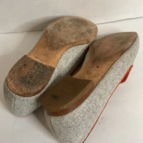 Cole Haan  Sabrina tassel gray & orange flannel flats size 7.5