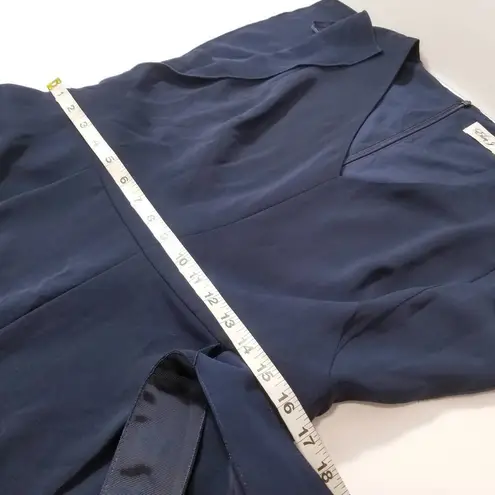 Eliza J Navy Blue Jumpsuit with Belt Side Pockets Wide Leg