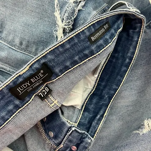 Judy Blue Boyfriend Jeans Stretch Distressed Denim Size 28