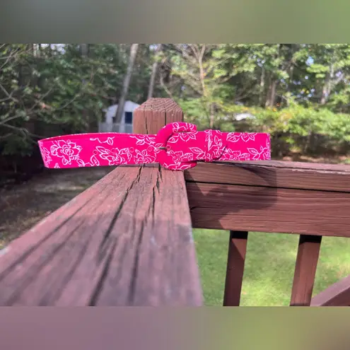 Women’s Coquettecore Feminine Casual Barbiecore Pink Floral 5 Hole Belt|34