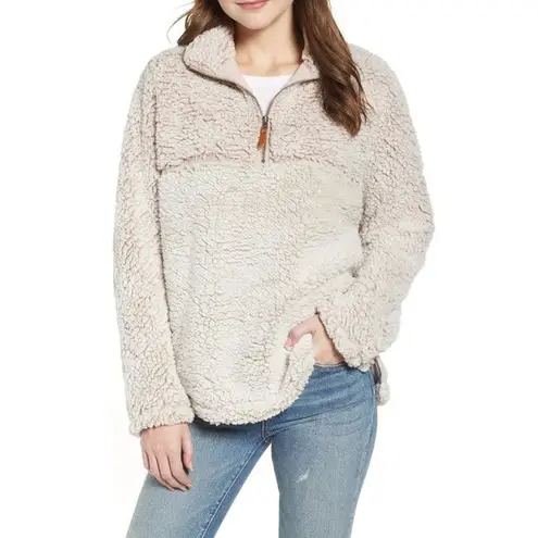 Thread and Supply  Beige & Blush Two Tone Pullover Sherpa Jacket S