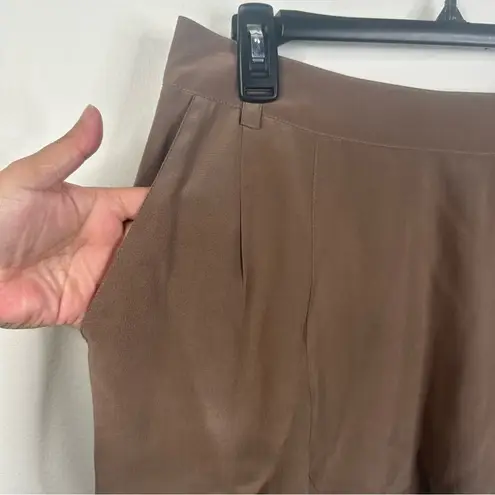 Brochu Walker Size P (XS/S) 100% Silk Brown Cuffed Mini Shorts