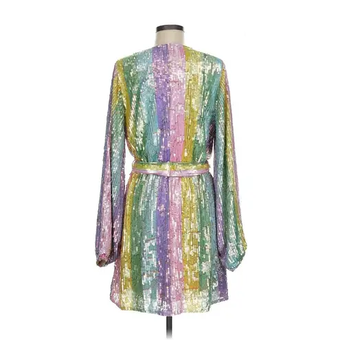 Show Me Your Mumu  Wear Me Out Dress In Rainbow Stripe Sequins S