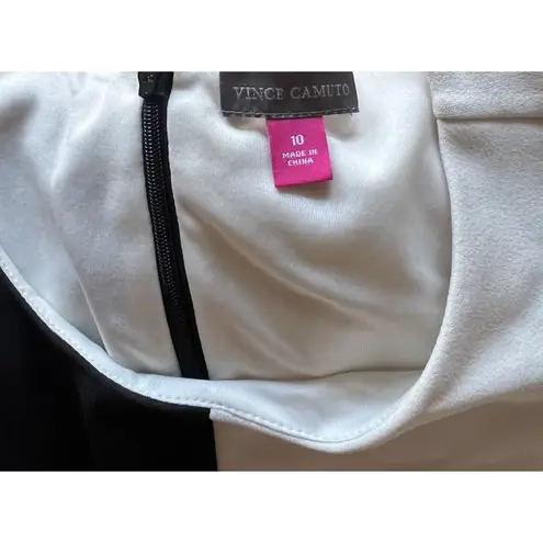 Vince Camuto  women’s Size 10 Retro Pattern Red Black White Dress Zip Formal