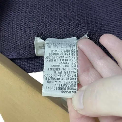 Koret Women’s Size Large Purple Floral and Blue Sweater Button Up Wool Cardigan