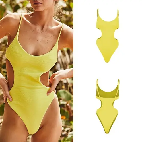 Free People  Mello The Label Cut Out One-Piece Swimsuit Size Medium NWT $180