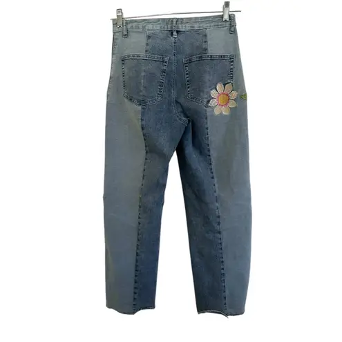 Delia’s By Dolls Kill Wild Canyon Wide Leg Jeans Daisy Foral Size Small Blue