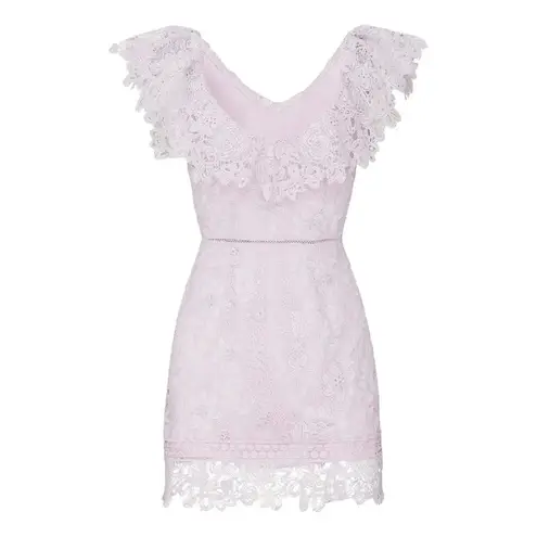 Saylor Adwoa Lilac Lace Mini Dress Ruffle